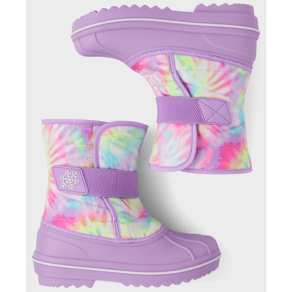 The Children's Place Tie-Dye and Purple Snow Boots